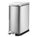 SYNCVIBE Bathroom Trash Can with Soft-Close Lid 3.5 Gallon Stainless Steel Garbage Can with Removable Inner Bucket Slim Trash Bins for Bedroom, Office (Silver)