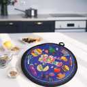 2 PACK Tortilla Warmers, Premium Insulated Fabric Pouch, Tortilla Holder, Keeps Tacos, Naan, Pizza Warm (Orange+Bule)