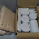 Resin 6 Pcs Beige Bathroom Set Complete with Toothbrush Holder, Lotion Soap Dispenser, 2 Qtip Holder Dispensers,Vanity Tray,Bathroom Tumbler - Countertop Vanity Organizer - Bathroom Accessories Set