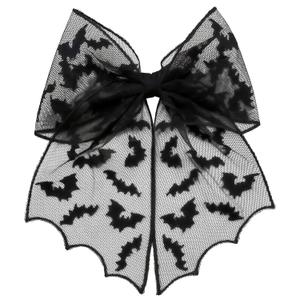 3 x Bow Hair Claw Clips Halloween Flat Hair Clips for Women Cute Black Bat Claw Clips Lace Hair Clip for Thin Thick Hair Styling Cosplay Costume Party Hair Accessories 1Pcs (Bat)