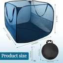 Pop up Pool Toy Storage Bin,32"X32"X30"Pool Float Organizer Bag with 2 Side Pockets Mesh Swimming Pool Toys Organizer with 4 Ground Nails for Inflatable Toys, Float, Beach Ball and Pool Accessories