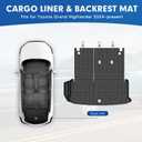 Mixsuper Cargo Liner for Toyota Grand Highlander 2024-2026, All Weather All-in-One Trunk & Backrest Mat, TPE Rear Seat Protector Accessories