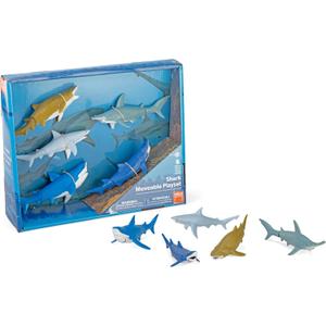 Wild Republic Shark Moveable Action Playset, Aquatic Animals, Kids Gifts, Sea Creatures, 5-Pieces
