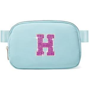 6 7 8 9 10 11 12 Year Old Girl Gifts Personalized Birthday Gifts for Her Sister Daughter Initial Crossbody Bag Fanny Pack Purse for Teen Girl Gifts Trendy Stuff Preppy Stuff (Icing Blue-H), Pack Of 2