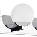 Chrome Bathroom Vanity Light Fixtures, 3-Light Globe Bathroom Vanity Light Fixtures Over Mirror, Modern Wall Lights for Living Room, Long Backplate, Standard E26 Base, Chrome
