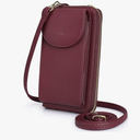 S-ZONE Small Crossbody Bags for Women Cell Phone Purse RFID Blocking Wallet Purses with Credit Card Slots, Dark  Red