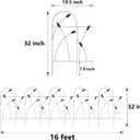Thealyn Metal Decorative Garden Fence Border, 32 in.H x 19.5 in.W (10 Panels, Total Length 16 feet) No Dig Fence Rustproof Wrought Iron Landscape Fencing for Flower Bed, Trees, Black