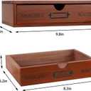 Wooden Storage Box Apothecary Drawers Vintage Wooden Drawers Wood Desktop Organizer Countertop Storage Box Library Card Catalog Cabinet Apothecary CabinetBROWN