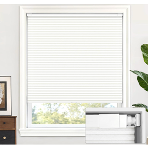 LazBlinds No Drill Cordless Cellular Shades, 46" W × 48" H, White | Light Filtering Honeycomb Shades Thermal Insulation Noise Reduction Glare Control Blinds for Windows