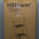 HBTower 2 Step Ladder, 2 Step Stool for Adults, 2 Step Ladder Folding Step Stool with Cushioned Handle Step Ladder with Wide Pedal Ergonomic Design, White