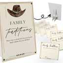 Cowboy Theme Favorite Family Traditions Baby Shower Games Set(1 Sign and 20 Cards), Games for Baby Shower, Wedding Shower, Bridal Shower, Game Night, Gender Reveal Party, Family Day Decorations 04