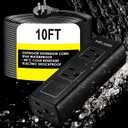 Outdoor Power Strip Weatherproof, 10FT Heavy Duty Outdoor Extension Cord - 3 Outlets - Waterproof Surge Protector, Shockproof Overload Protection Electrical Outlet, Industrial/Home Power Strip