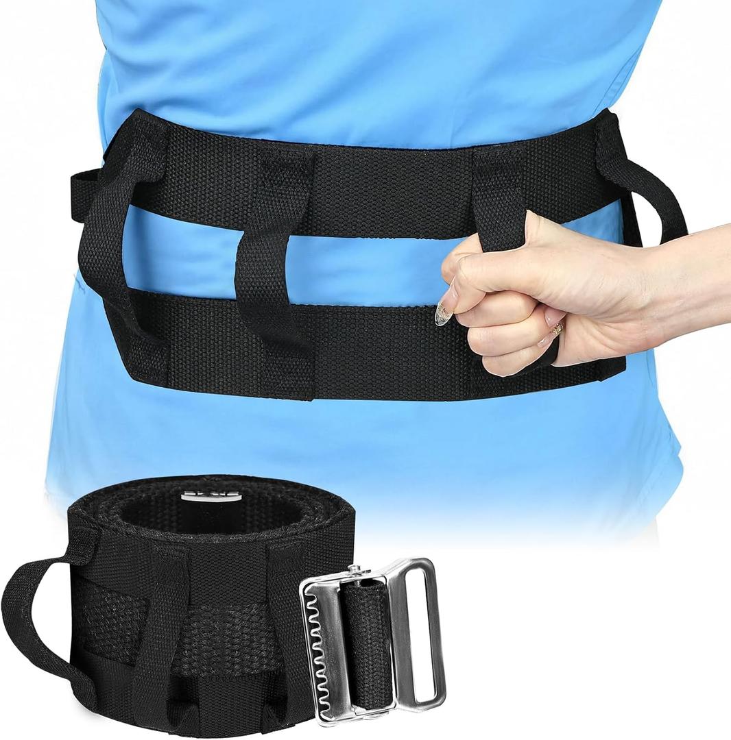 Gait Belt for Seniors, Transfer Belts with Handles, Gate Belts Medical for Elderly, Lift Belts Nursing Safety Belt with Metal Buckle, Walking Standing and Transfer Assist for Elderly Patient Caregiver