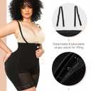 SHAPELLX Fajas Colombianas Shapewear for Women Tummy Control Plus Size Postpartum Body Shaper Butt Lifting Bodysuit (Black, XXXL)