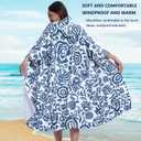 Surf Poncho Men & Women Towel Poncho Adult with Hood, Wearable Towel, Unisex-Adult