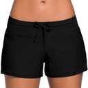 Sythyee Women's Swim Boardshorts Tankini Boyshorts Beach Bottom Swimsuit Built in Briefs.L