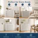 Aigoss Modern Heater Cover, Steam Radiator Wall Heating Louvered Grill Cabinet, Living Room Bedroom Hallway Decorative Wooden Shelf Top for Hide Cluttered Pipes(32" Lx28 Hx8 D/80x70x20cm)
