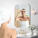 Bathroom Mirrors for Over Sink, Frameless Mirrors for Wall, 20x28 Inch Beveled Bathroom Mirror, Bathroom Vanity Mirror for Bedroom Living Room Entryway Home Decor