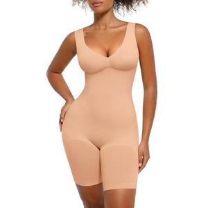 Lover-Beauty Women's Shapewear Bodysuit Seamless Tummy Control V Neck Butt Lifter Body Shaper Nude 3X-Large-4X-Large