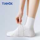 Athletic Running Socks with Arch Compression, Cotton Cushioned Crew Socks for a Secure Fit, 2 White & 3 Black M