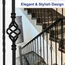 Sidasu 9-Pack Iron Balusters 44" x 1/2" Square Hollow Stair Spindles
