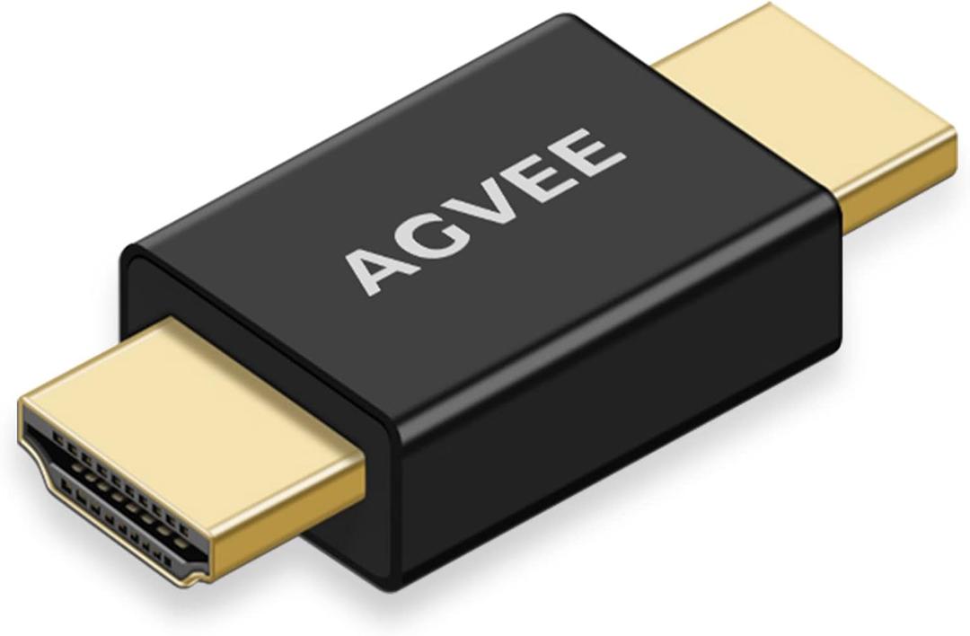 AGVEE 2 Pack HDMI Male to Male Adapter, HDMI Type-A 2.0 4k@60HZ Coupler Extender Connector, Metal Shell Extension Converter for TV Stick, Roku Stick, Chromecast, Xbox, PS4, Laptop, PC, Black
