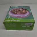 SLOOSH Inflatable Tanning Pool Lounger Float,72" x 65" Pool Floats Adult with Pillow,Luxury Fabric Large Suntan Tub Raft Floatie,Sunbathing Bed Lounge for Water Blow Up Kids Ball Pit Party Gifts,Pink