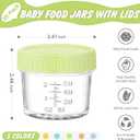 DRKIO 2 0Pack Glass Baby Food Storage Containers 4 Oz Baby Food Jars with Lids Baby Food Maker Microwave Dishwasher Freezer Safe 100% Leak-Proof BPA Free