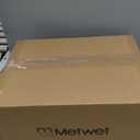 METWET Bathroom Light Fixtures, Matte Black Vanity Lights with Flared White Fabric Shade, 3 Light Wall Sconce, Modern Sconces Wall Lighting for Hallway Bedroom, VL837-MB-3