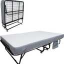 Folding Bed with Mattress for Adults, 75" x 31" Portable Rollaway Guest Beds on Wheels, Foldable Metal Frame Bed with 5" Memory Foam Mattress & Side Storage Pocket for Office, Bedroom, Space Saving