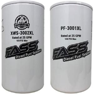 FASS Titanium Series Fuel Filter Combo Package XWS-3002XL / PF-3001XL Replaces FF-3003