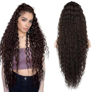 SEIKEA Ponytail Extension, 36" Long Lightweight Full Natural Curly Drawstring Ponytail Black Brown Fake Pony Tail Multi Layered Soft Clip in Hair Extensions Ponytail Synthetic Hairpiece for Women