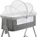 Bassinet Cover for Cats - Mosquito Net Cover for Bassinet Bedside Sleeper Travel Crib to Keep Cats Out - Breathable Baby Mosquito Net with 2-Way Zipper (White-Small)