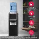 Frigidaire 3-in-1 Ice & Water Machine Hot or Cold Top-Load Water Cooler Dispenser for 5 Gal Bottle Built-in Bullet Ice Maker Compact, Black