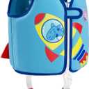 Pottwal Swim Vest for Kids - Swim Jacket for 1-2 Years (24-33LBS) - Buoyancy Aid Made of Neoprene & EPE - with Adjustable Crotch Strap (Small, Sea Blue)
