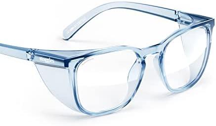 Stoggles - Official - Square - Z87.1 Certified Safety Glasses - Anti-Fog - Blue Light Blocking (Medium, Sky Blue)