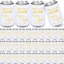 FoldTier Wedding Can Cooler Decorations Cheers to Love Laughter and Happily Ever After Can Cooler for Wedding Supplies Bridal Showers Engagements Bachelorette Parties(50 Pcs)