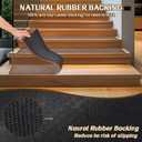 Stair Treads Non Slip, Rubber Backing Stair Treads for Wooden Steps, 15 PCS Thicken Linen Carpet Stair Runners Indoor for Kids Elders and Pets, No Residue Stair Carpet Treads, 8"x30", Brown