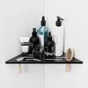 lives Corner Shower Shelf 10" Slot Design Recessed Shower Shelves for Tiled Wall, 304 Stainless Steel Corner Shelves for Bathroom Organizer (Black, Line-1PCS)
