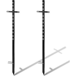 2 Pcs 46 Inch Metal Yard Sign Stakes Heavy Duty Holder Outdoor Lawn Black