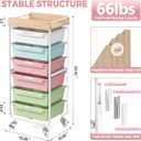 SYKIARIOL 6 Drawer Rolling Cart for Craft Storage,Utility Cart,Colourful