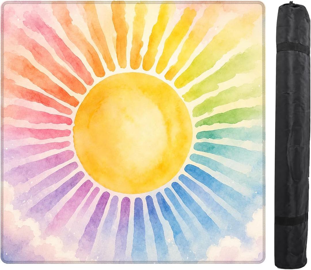 Colorful Sun Sunshine Mahjong Mat for Table 31.5in