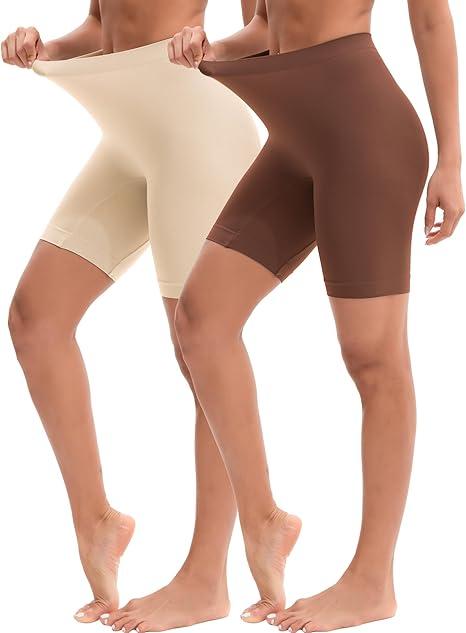 INNERSY Women's Slip Shorts for Under Dresses High Waisted Summer Shorts 2 Pack,Large