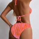 TASHEHE Women's Colorful String Bikini Set Sexy Triangle Two Piece Swimsuit Halter Bathing Suit (Pink, M)
