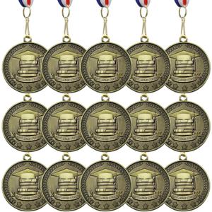Ecation 16 Pcs Outstanding Student Scholastic Metal Medals Scholastic Award Medals with Ribbons Academic Award Prize Gift for Education, Recognition, Achievement