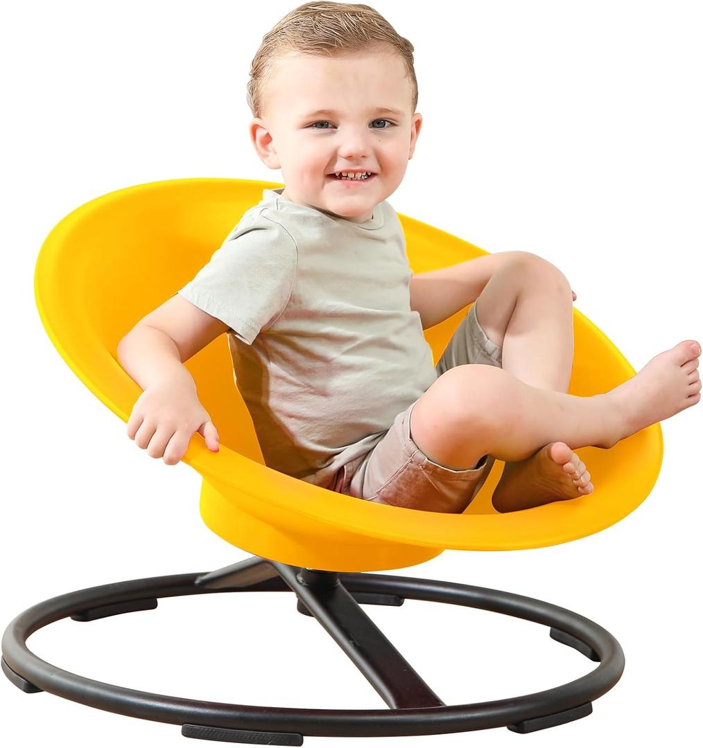 Spinning Chair for Autistic Kids, Sit and Spin Autism Toys for Age 3+, Sensory Swivel Chair Enhancing Motor Skills, Sensory Toys for Kids with Autism (Yellow)