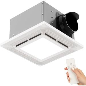 Ultra Quiet 140 CFM Bathroom Exhaust Fan with LED Light, Ceiling Ventilation Fan for Bathroom Home, Energy Efficient Bath Fan with Light, Easy Installation (140CFM)