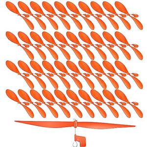Libima 40 Pcs Plastic Propeller for STEM Activities Fold Resistant Propeller Blades with Rubber Band Hooks for Airplanes and Helicopters from Research Institution, 7.1 Inches(Orange)