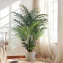 Artificial Tropical Palm Plant - 5 Ft Artificial Tree with Plastic Pot for Office and Home Decor, Tall Faux Plants for Indoors and Outdoors, Artificial Silk Palm Housewarming Gift,K150