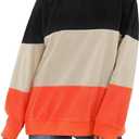 KISSMODA Women's Casual Long Sleeve Sweatshirt Color Block/Solid Crewneck Corduroy Pullover Cute Tops (M)